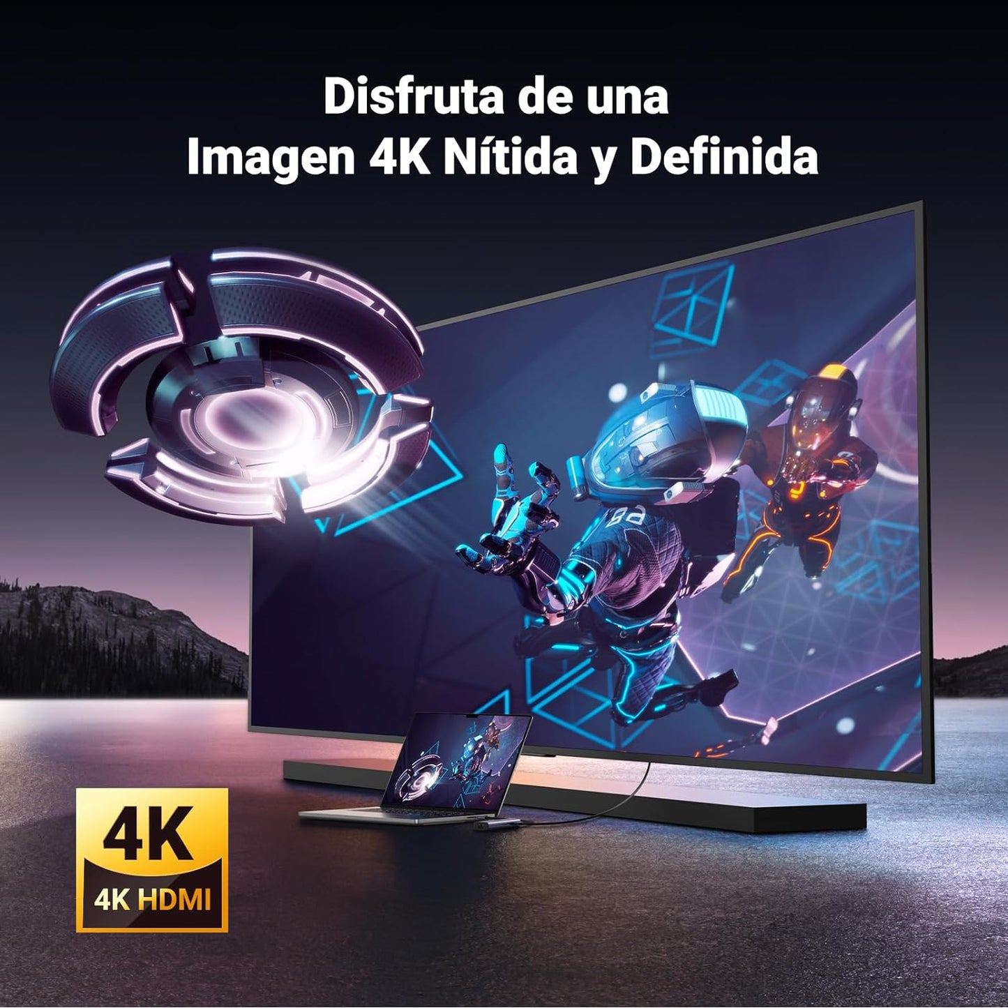 HUB USB-C (Docking Revodok) 6 en 1 | 3 Puertos USB-A 3.0 (5 Gbps) | USB-C PD 100W | HDMI 4K@30Hz | Entrada 1 RJ45 (Gigabit Ethernet) | Chip de Última Generación | Potente Disipación de Calor | Caja de Aluminio.