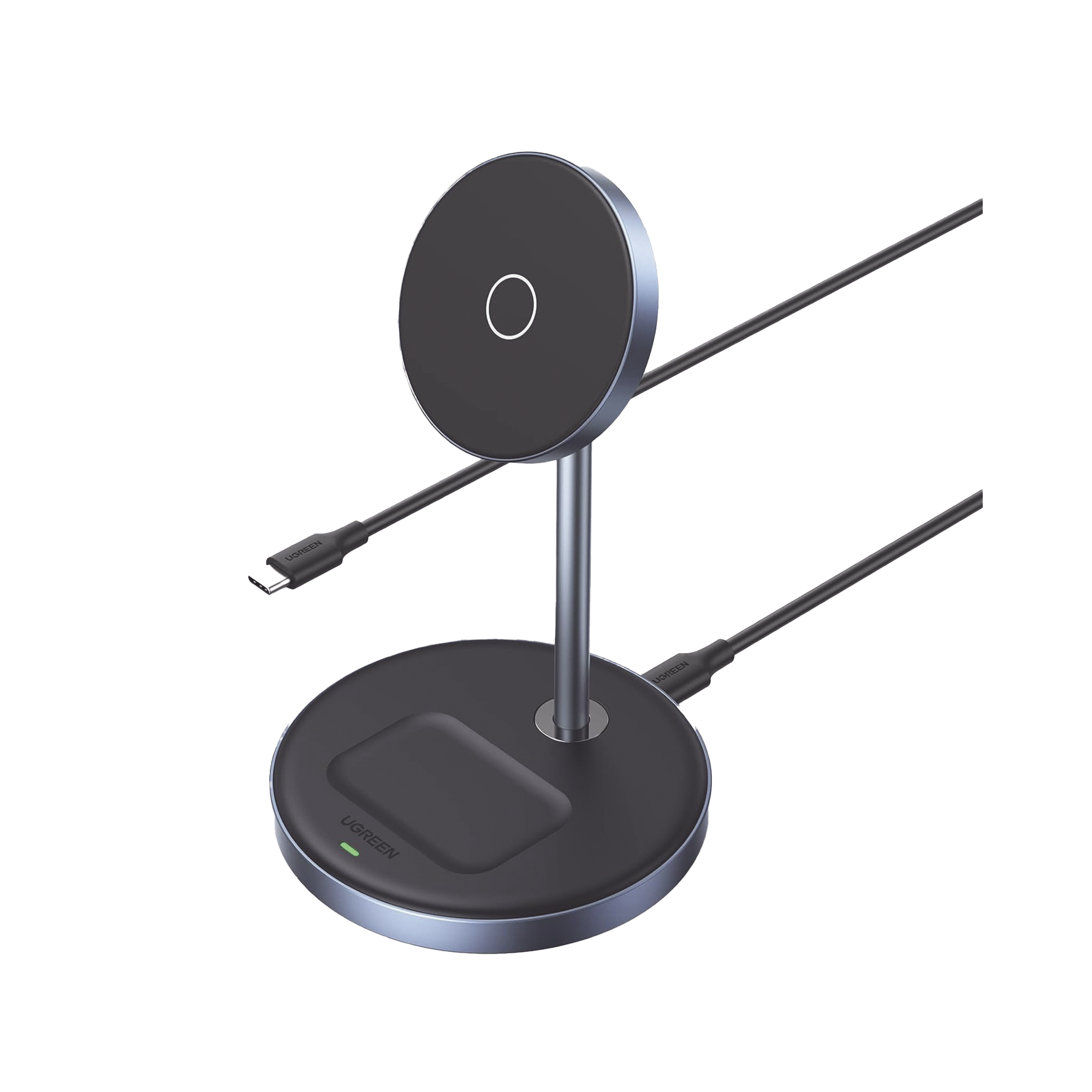 Estación de Carga Inalámbrica | 3 en 1 | Compatible con MagSafe | Perfecto para iPhone y AirPods | Carga Rápida Adaptativa /Simultanea | Múltiples Protecciones | Luz Indicadora LED | Aleación de Aluminio | Incluye Cable