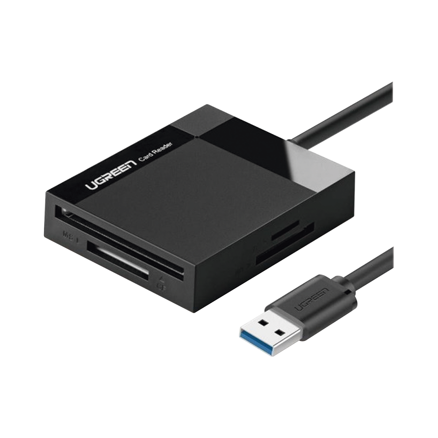 Lector de Tarjetas USB-A 3.0  a CompactFlash (CF)/ MemoryStick (MS)/ TransFlash (TF)/ SecureDigital (SD) | 4 en 1 | 5Gbps | Hasta 2TB | Soporta Windows/Mac OS/Linux/Android | Lectura de tarjetas simultánea | Cable de 15cm.