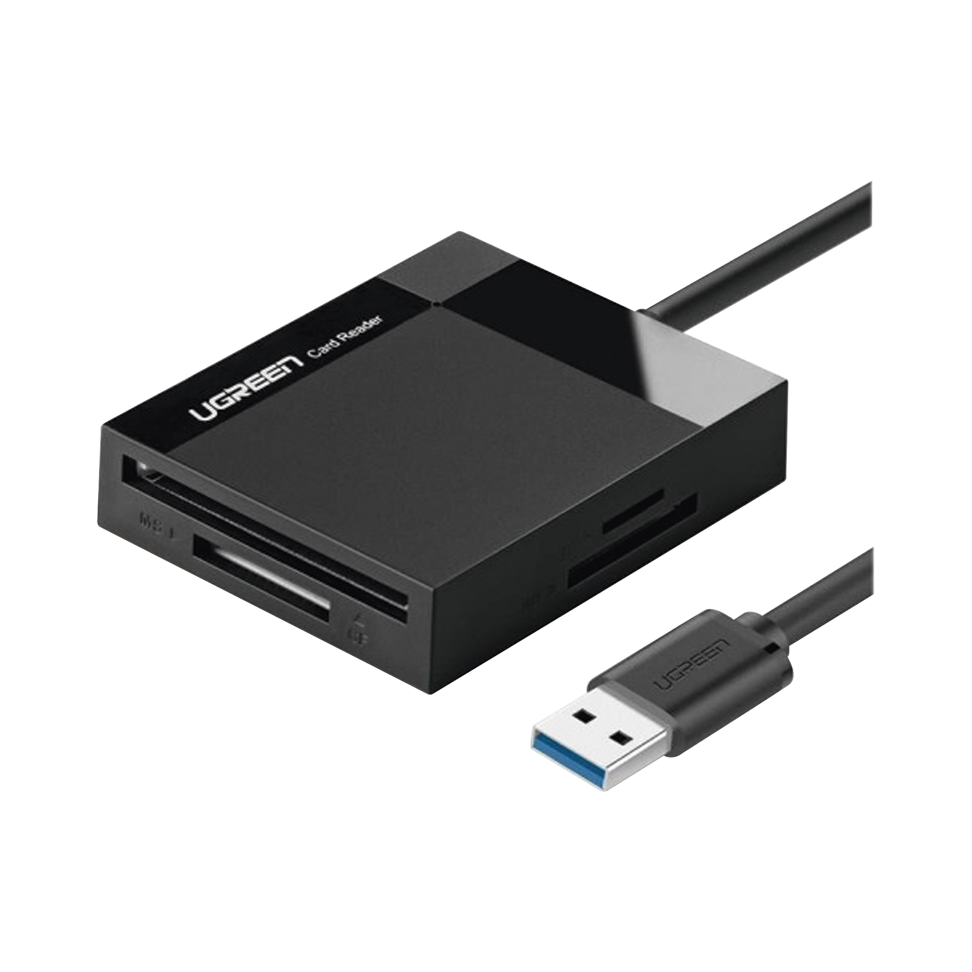 Lector de Tarjetas USB-A 3.0  a CompactFlash (CF)/ MemoryStick (MS)/ TransFlash (TF)/ SecureDigital (SD) | 4 en 1 | 5Gbps | Hasta 2TB | Soporta Windows/Mac OS/Linux/Android | Lectura de tarjetas simultánea | Cable de 15cm.