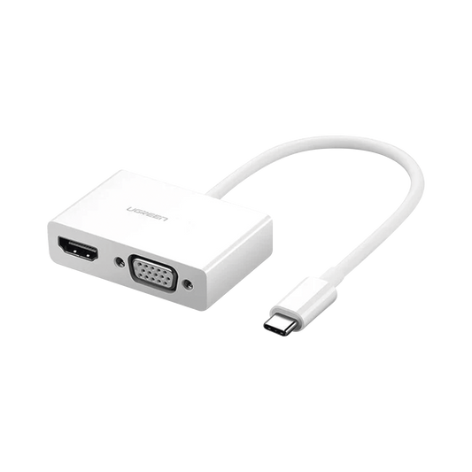 Adaptador USB C a HDMI VGA / Compatible con Thunderbolt 3 / USB 3.1 Tipo C / HDMI 4K*2K @30Hz / VGA 1920*1080@60hz / Salidas Simultaneas en Modo Espejo / Caja de ABS / No requiere Controlador / Chip IC inteligente incorporado.