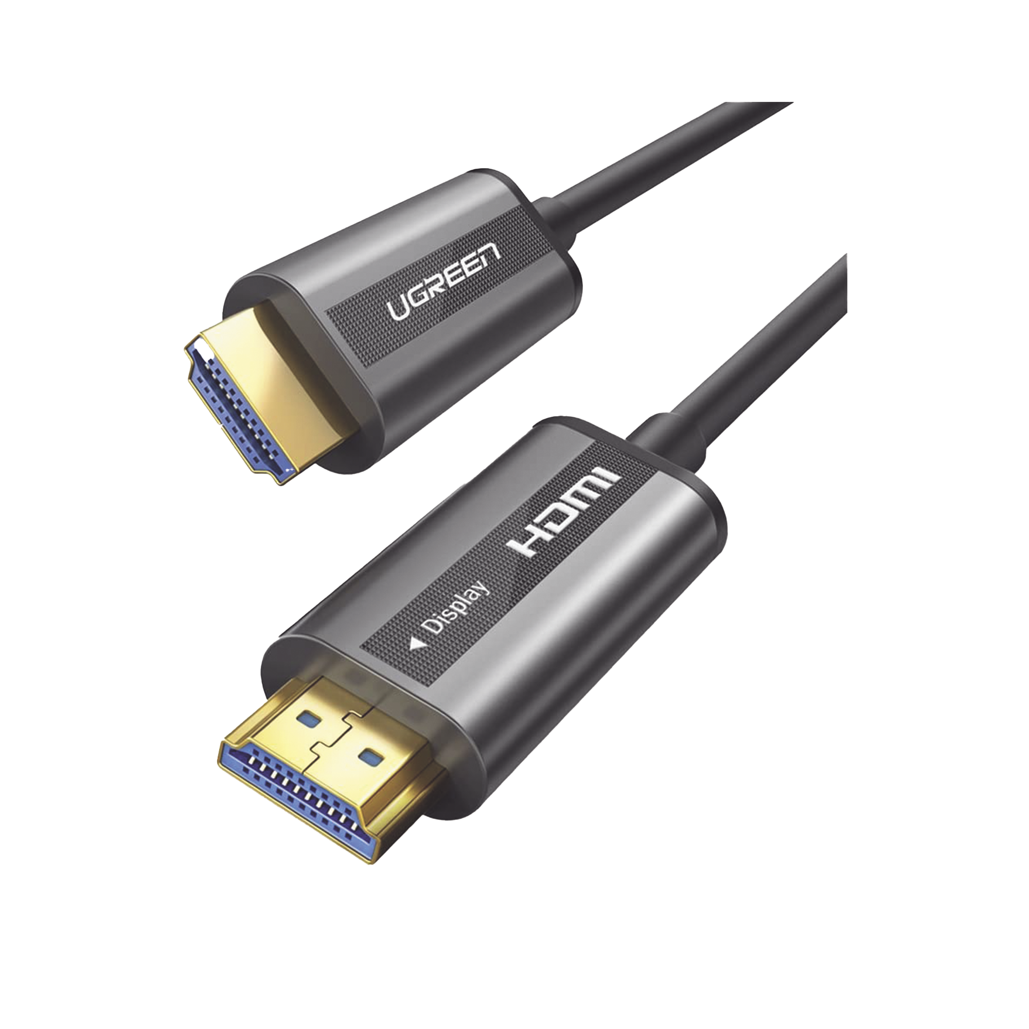 Cable HDMI de 50 Metros por Fibra Óptica 4K@60Hz | Fibra de 4 núcleos + Cobre estañado de 7 núcleos | Compatible con HDMI 2.0 | Alta velocidad 18 Gbps | 3D | HDR | Carcasa de  Zinc | Premium | 2 Años de Garantía.