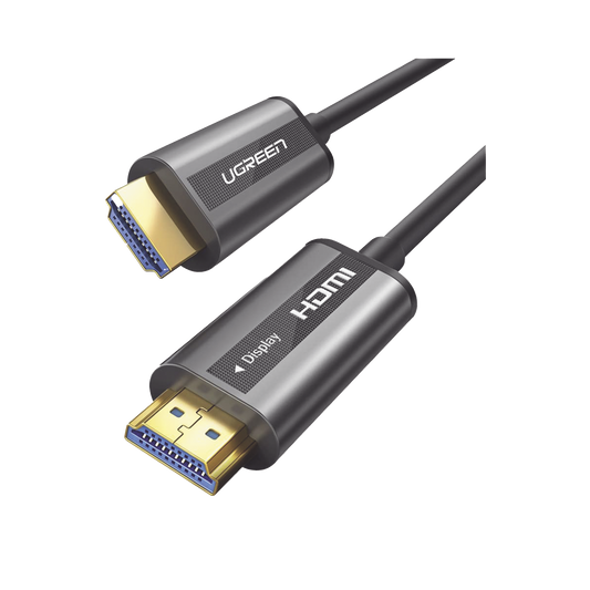 Cable HDMI de 50 Metros por Fibra Óptica 4K@60Hz | Fibra de 4 núcleos + Cobre estañado de 7 núcleos | Compatible con HDMI 2.0 | Alta velocidad 18 Gbps | 3D | HDR | Carcasa de  Zinc | Premium | 2 Años de Garantía.