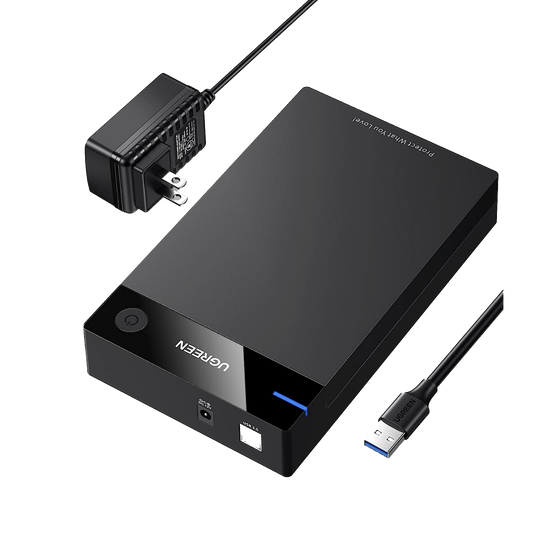 Carcasa de Disco Duro para  3.5" y  2.5" (Enclosure) | Con Cable USB 3.0 | Para HDD 3.5" / SSD 2.5" | SATA I/II/III | UASP | Hasta 16 TB | Compatible con Windows, Linux, Mac OS | No Requiere Controlador | Cable 1m | Incluye Adaptador d