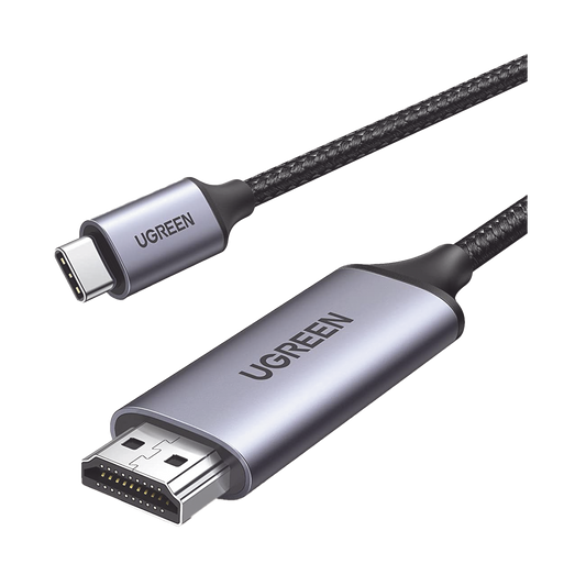 Cable USB-C 3.1 a HDMI 4K | 1.5m | Compatible con Thunderbolt 3 & 4 | Adaptador Tipo-C a HDMI | 4k@60Hz | Soporta Modo Espejo y Modo Extendido | Carcasa de Aluminio | Nylon Trenzado | Conector Niquelado | Blindaje Multicapa.