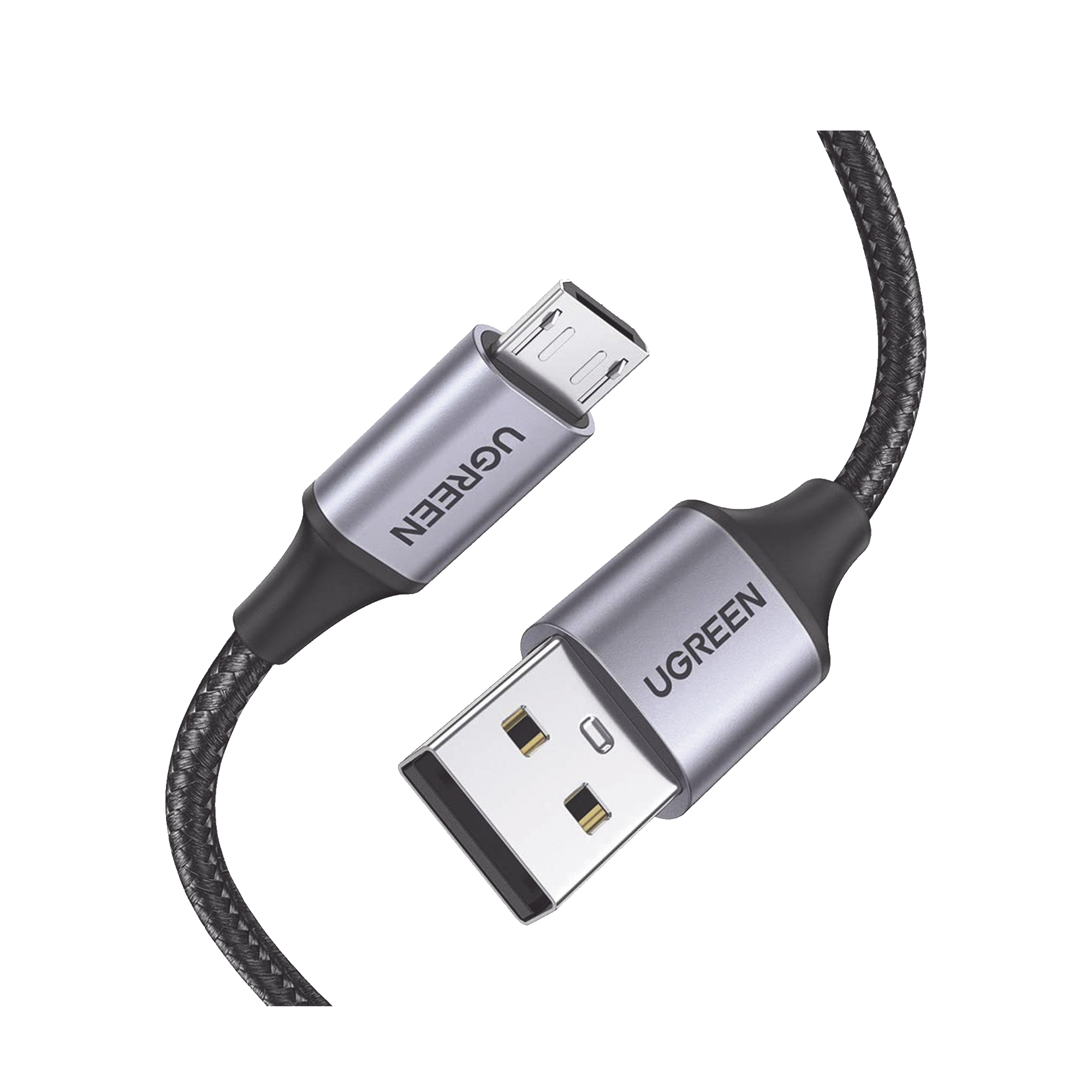 Cable USB-A a Micro USB | 1 Metro | Carga Rápida | QC 3.0/2.0 | FPC | AFC | Transferencia de datos de 480 Mbps | Recarga hasta 18W | Protección Integrada | Caja de Aluminio | Nylon Trenzado | Color Negro | 2 años de Garantía.