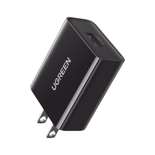 Cargador de 18W | 1 Puerto USB-A | Carga Rápida | QC3.0/ QC2.0 /QC1.0 AFC, FCP, BC1.2| Tamaño Compacto | UL, PSE, FCC, CE | Protección Múltiple.