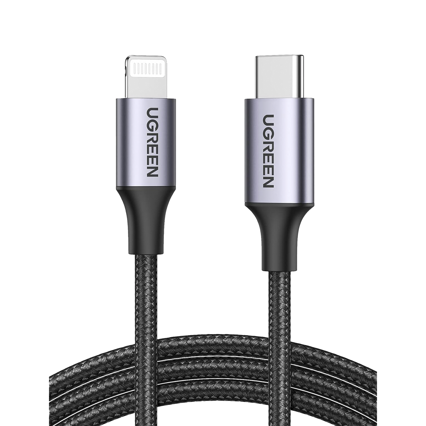 Cable USB-C a Lightning | 2 Metros | Certificado MFi | Carga Rápida 60W | 480 Mbps | Conector C94 | Adecuado para iPhone, iPad y iPod | Protección Integrada | Caja de Aluminio | Nylon Trenzado | Color Negro.