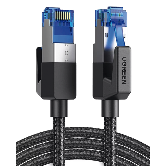 Cable Ethernet Cat8 CLASS?F/FTP Redondo con Malla de Nylon 2 Metros