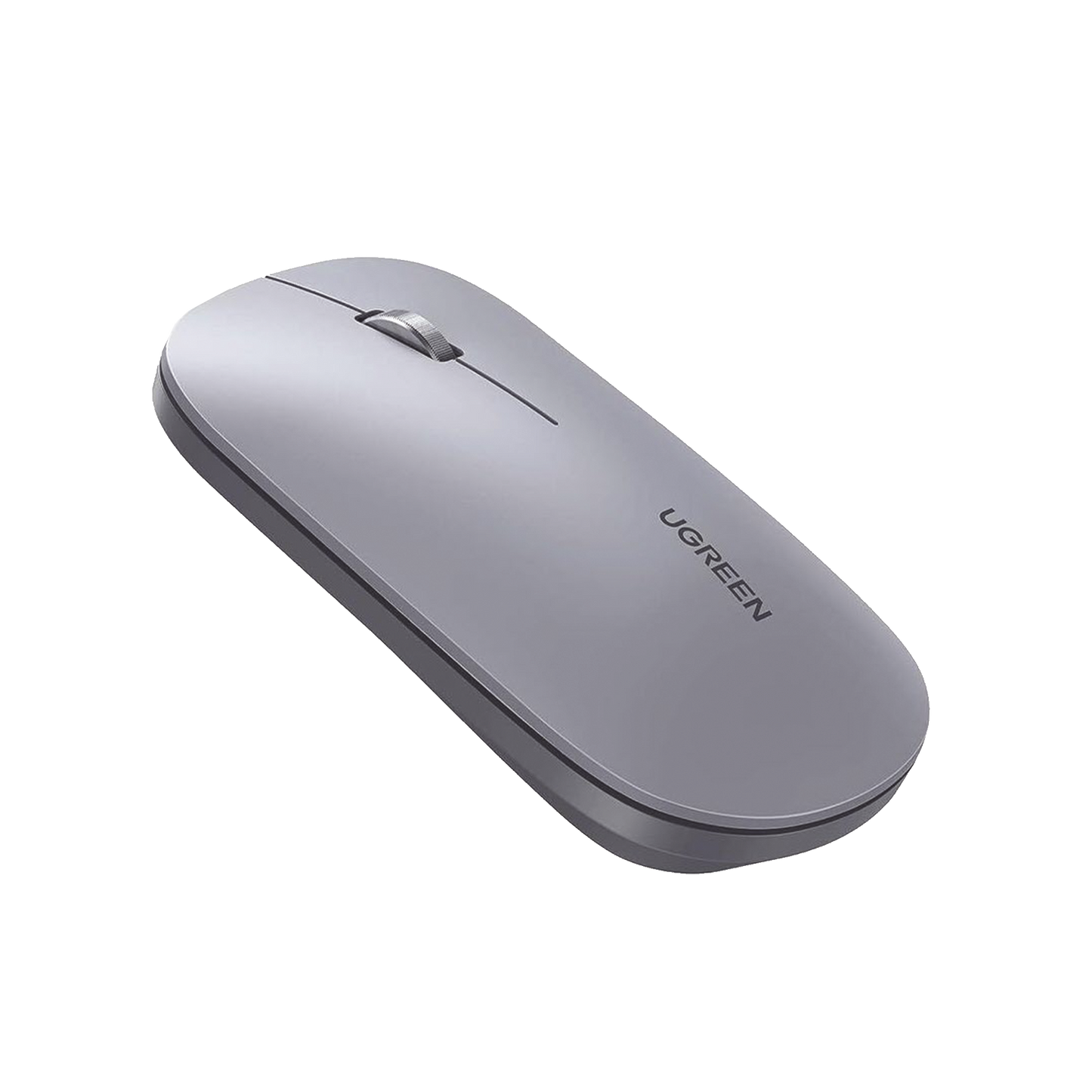 Mouse inalámbrico 2.4 GHz | Ultra Delgado y Silencioso | DPI 1000/1600/2000/4000 (Ajustable) | Alcance 10m | Scroll de Aluminio | Adaptable a diferentes superficies | Diseño suave al tacto | Contiene Receptor USB | Color Gris.