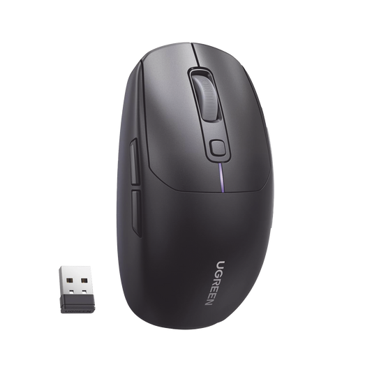 Mouse Gaming Inalámbrico| 5000 DPI | 5 Niveles de DPI  |6 Botones | Recargable | Tri-Modo USB/BT/2,4 GHz | Diseño Ergonómico | Alta Capacidad de Batería | Luz Led | Compatible con Windows macOS Android iOS Linux.