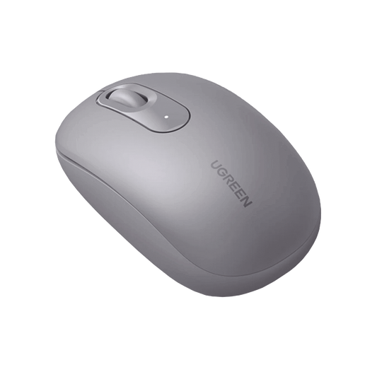 Mouse Inalámbrico 2.4G 800/1200/1600/2400 DPI / Función de 3 botones / Alcance 10m / Silencioso / Ergonómico / Anti-caída y Anti-interferencias / Color Gris / Batería Alcalina AA (incluida).