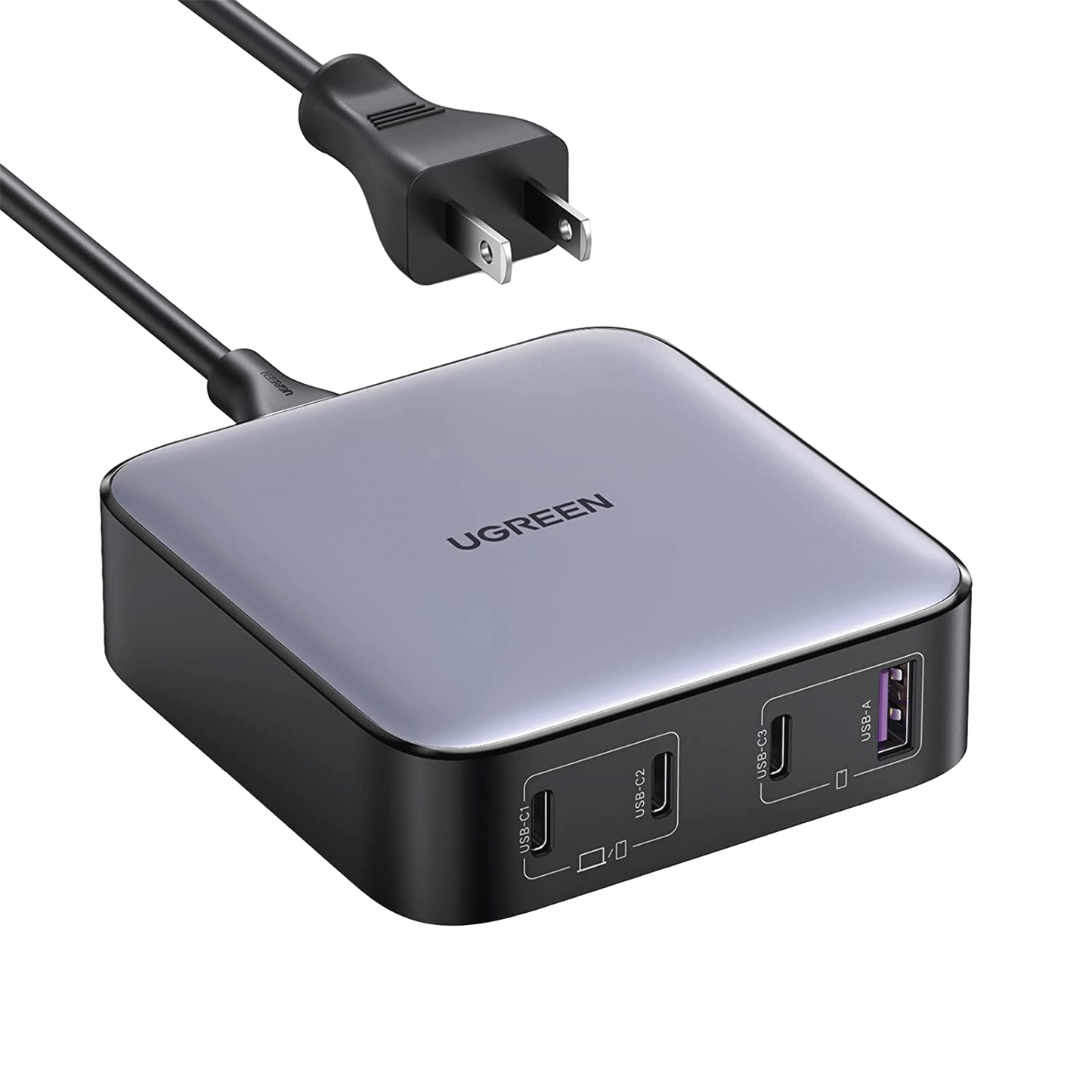 Cargador de Escritorio de 100W | 4 Puertos de Carga Rápida | 3 USB-C | 1 USB-A | Tecnología GaN II +SIC | Power Delivery 3.0 | Quick Charge 4.0 | Chip Confiable y Carga Inteligente | Optimiza la Experiencia de Carga