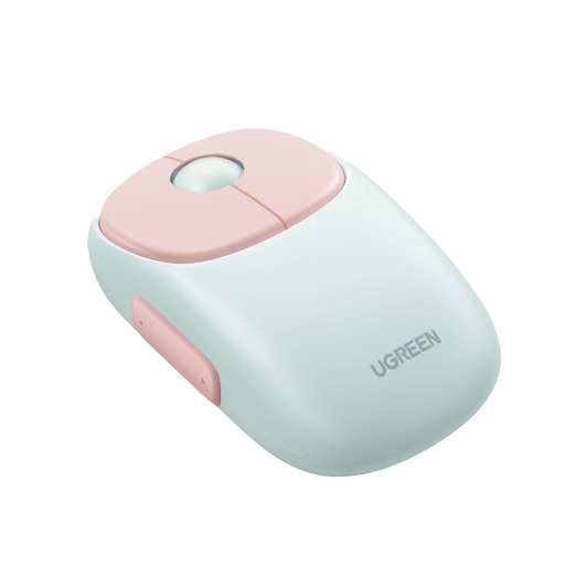 Mouse Inalámbrico FUN? / Recargable / 2.4G & Bluetooth / 4 Niveles de DPI / Clic Silencioso / Ergonómico / 5 Botones / Compatible con Windows, macOS 10.5, Android iOS Linux y Chrome OS / Color Rosa